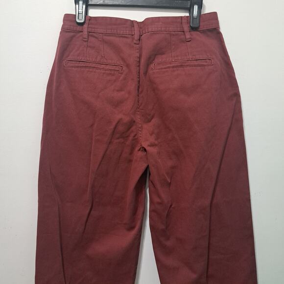 Free People Cya Later Skate Trouser Grannycore Preppy Coastal Pants S 4 Burgundy - Picture 9 of 14